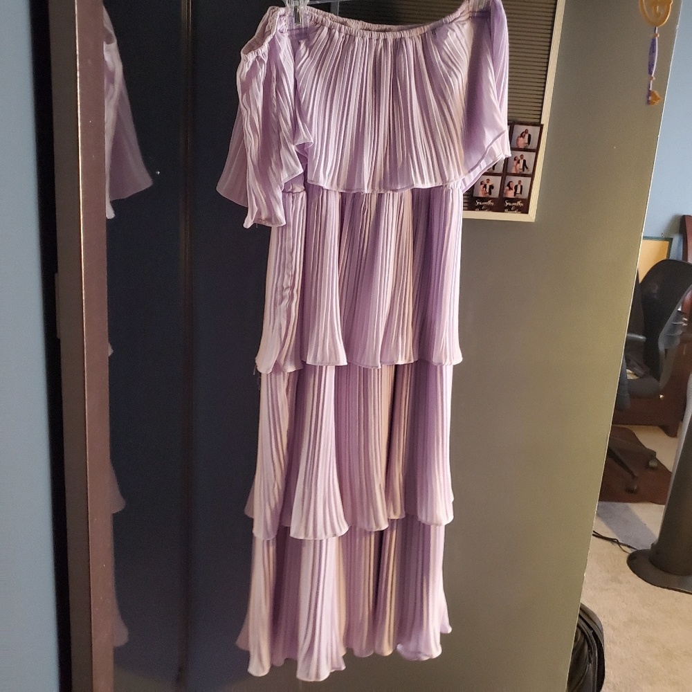 Lulus lavender off shoulder ruffled dress